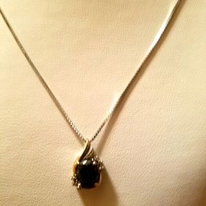 925 sterling silver sapphire pendant